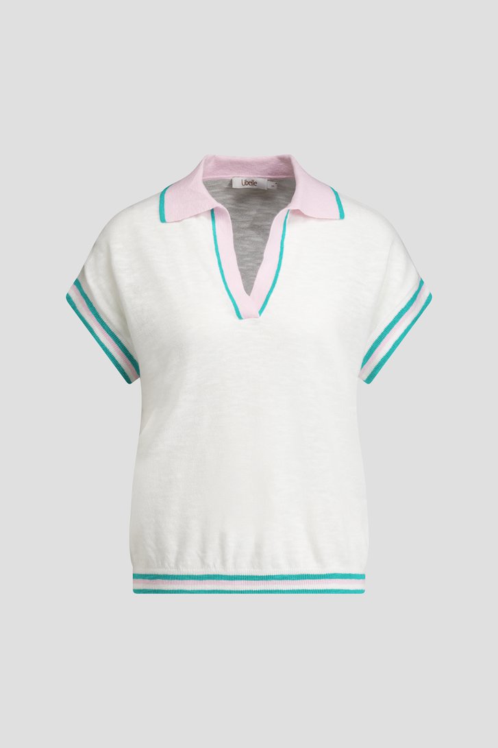Photo produit 1 de Pull blanc en maille à manches courtes de Libelle pour Femmes