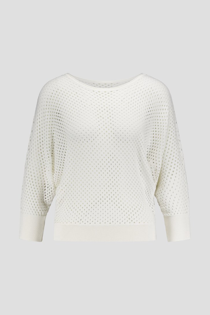 Pull blanc en maille avec motif ajouré de More & More pour Femmes