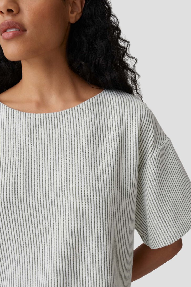 Détail de Pull blanc et vert rayé de Opus pour Femmes