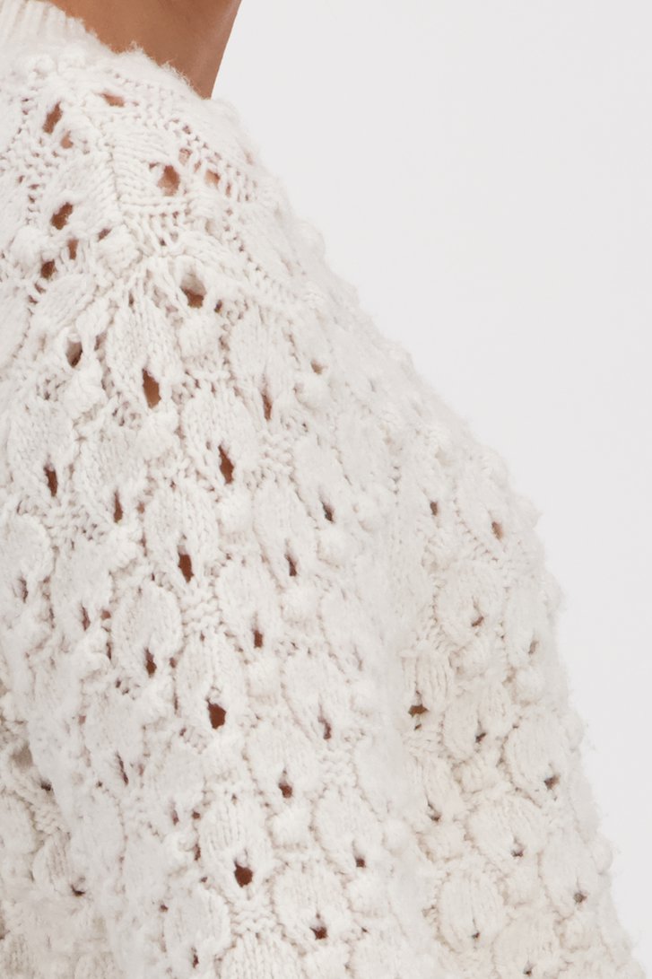 Pull blanc tricoté en Ajour de Geisha pour Femmes