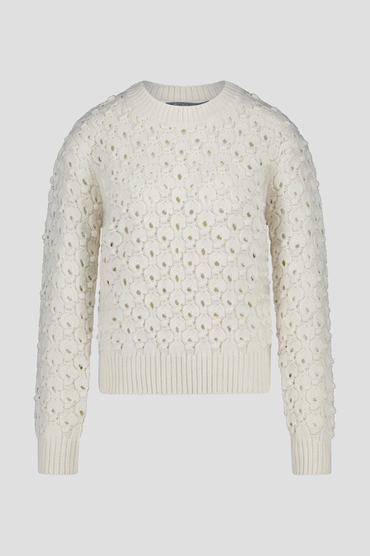 Pull blanc tricoté en Ajour de Geisha pour Femmes