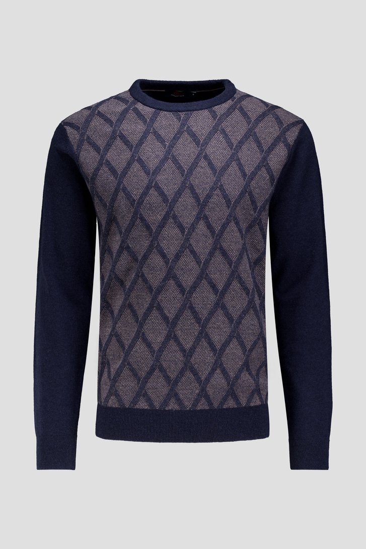 Photo produit 1 de Pull bleu à carreaux de Dansaert Blue pour Hommes