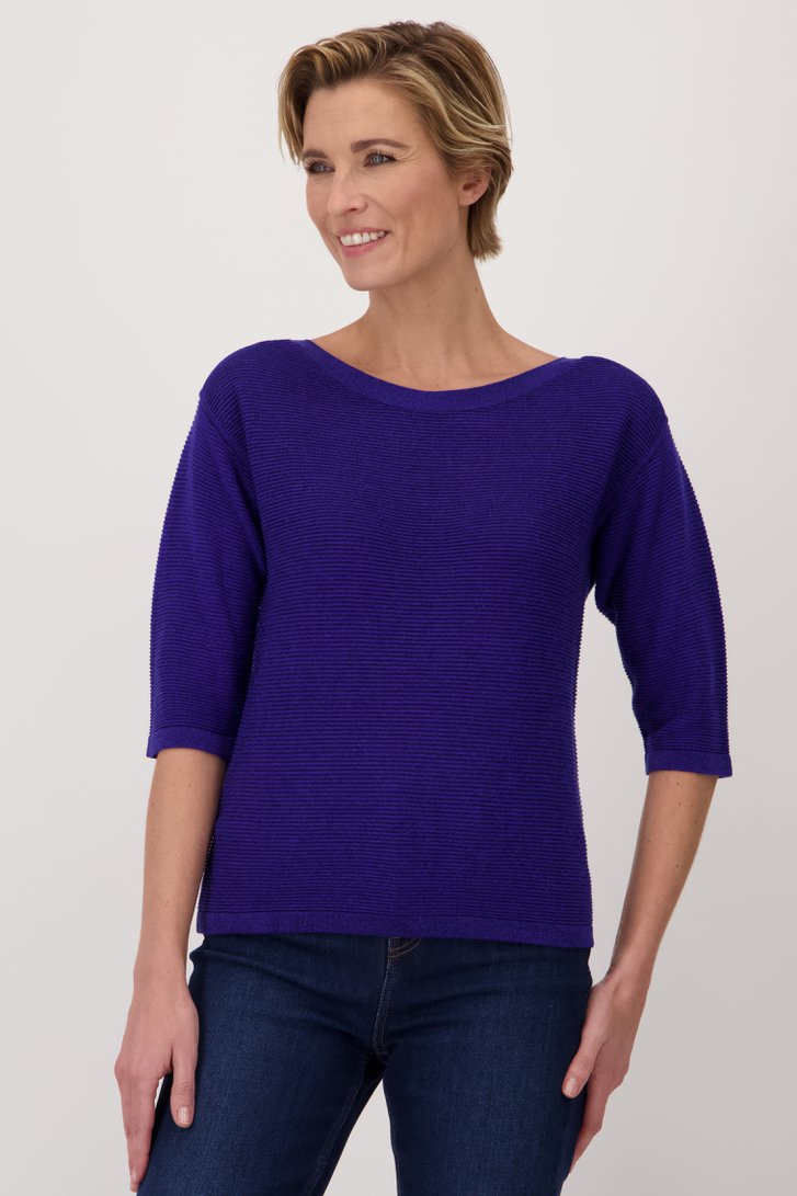 Pull bleu à paillettes de Claude Arielle pour Femmes