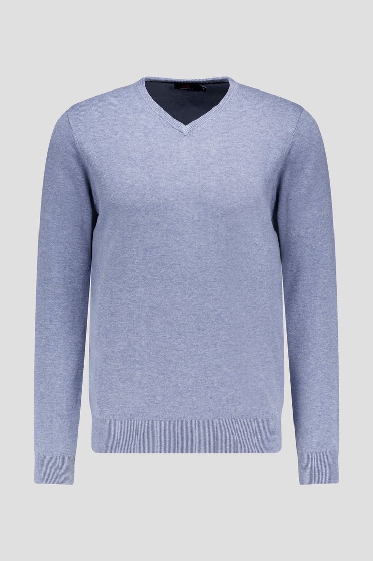 Pull bleu avec encolure en V de Dansaert Blue pour Hommes
