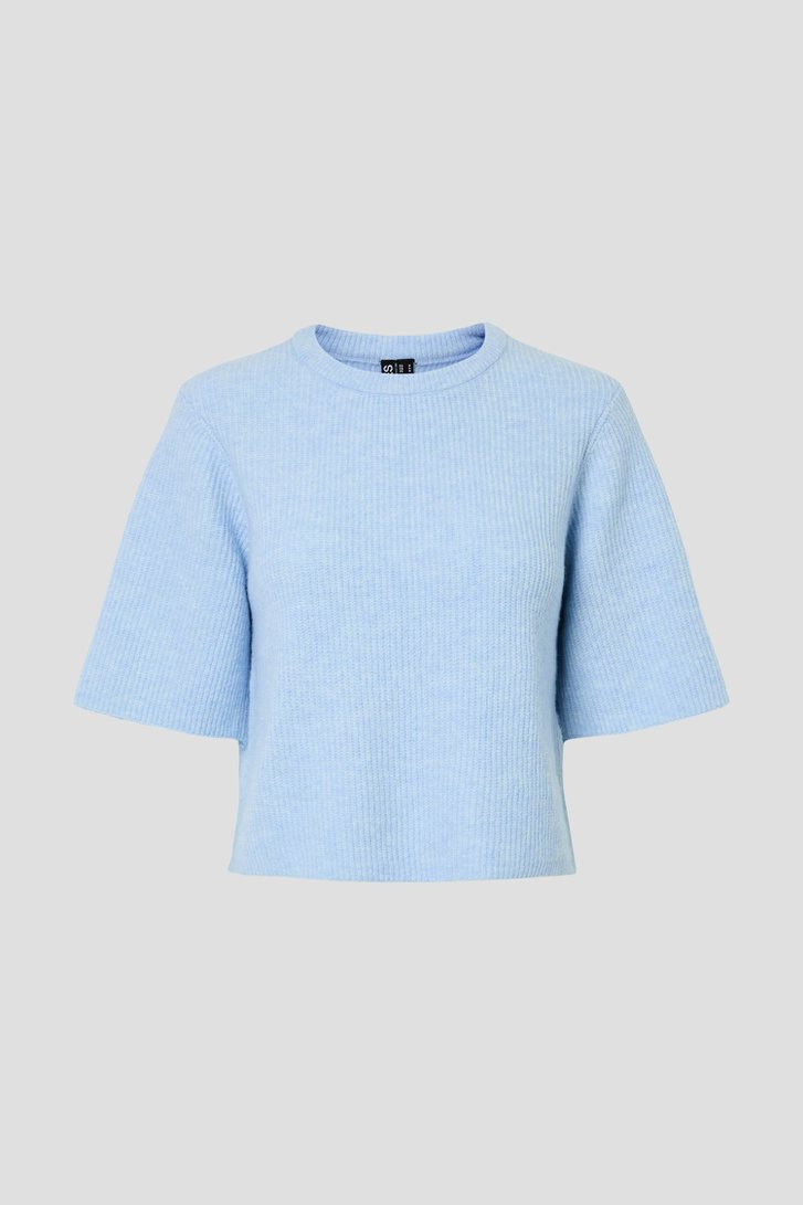Photo produit 1 de Pull bleu chiné avec laine de Pieces pour Femmes