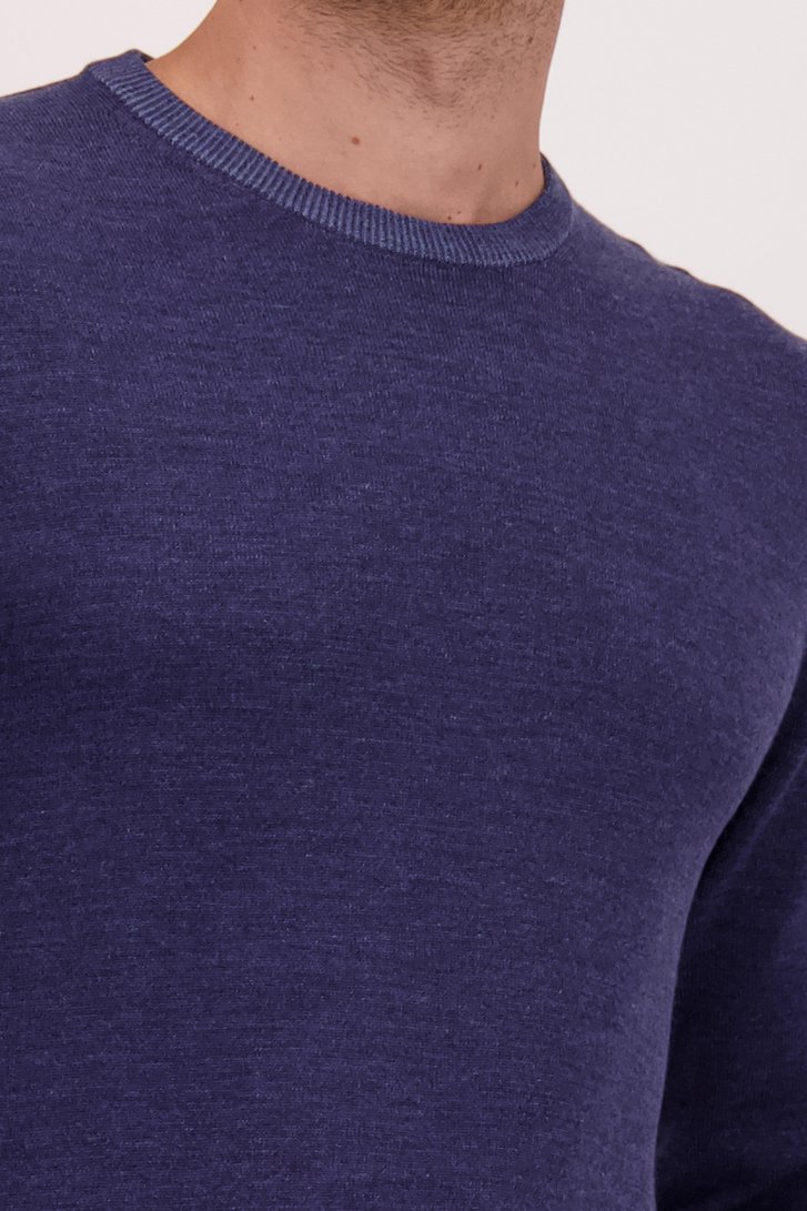 Détail de Pull bleu chiné avec laine de Upper East pour Hommes