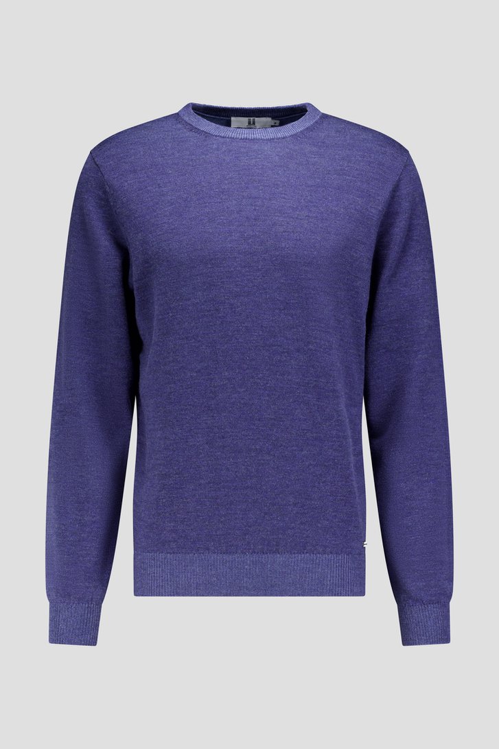 Photo produit 1 de Pull bleu chiné avec laine de Upper East pour Hommes