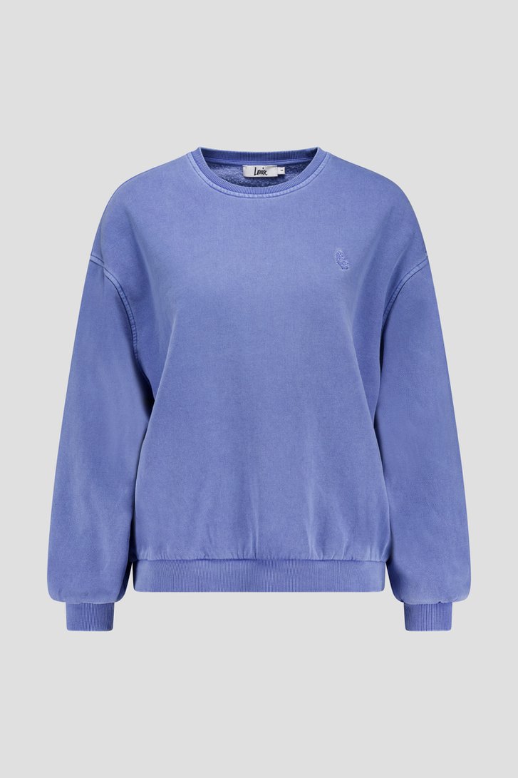 Pull bleu clair à imprimé rose de Louise pour Femmes