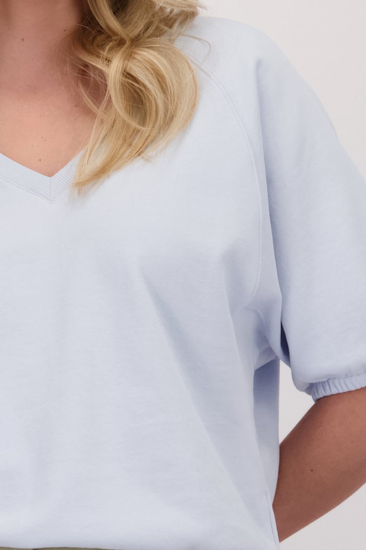 Détail de Pull bleu clair à manches courtes de Libelle pour Femmes