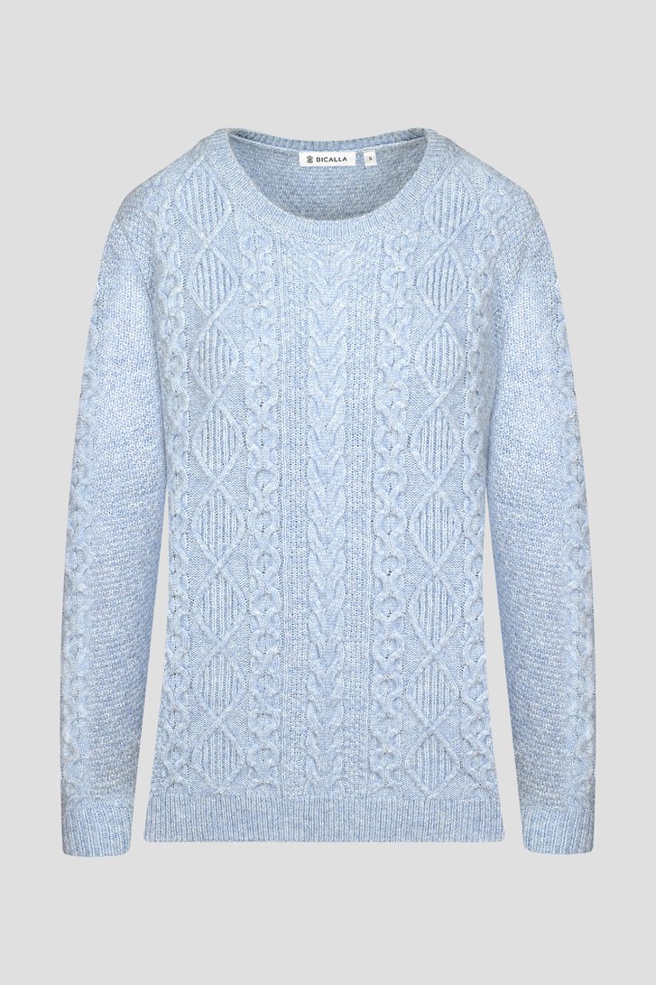 Pull bleu clair à motif câblé	 de Bicalla pour Femmes