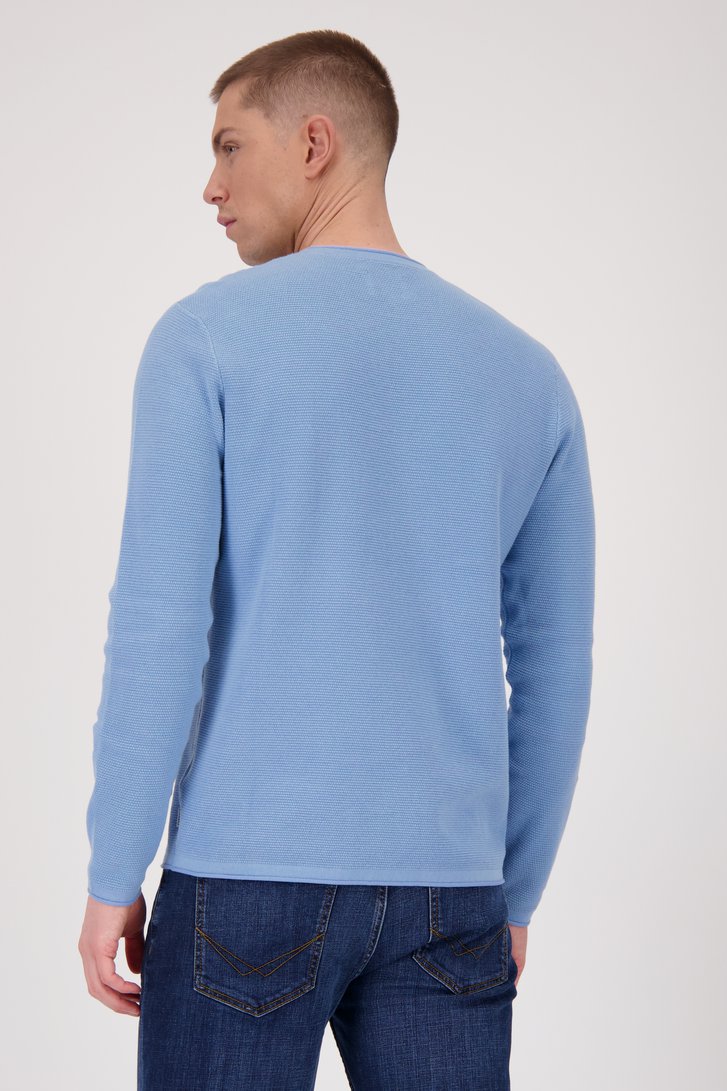 Pull bleu clair à structure fine  de Casual Five pour Hommes