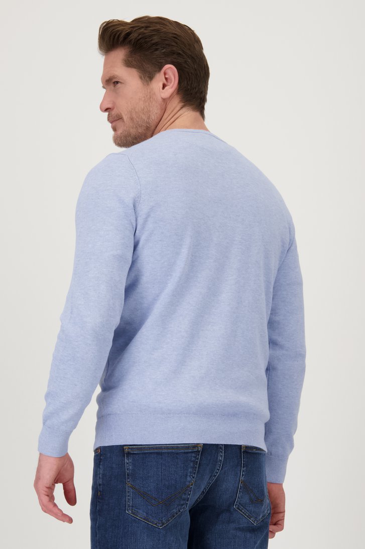 Pull bleu clair avec col en V de Dansaert Blue pour Hommes