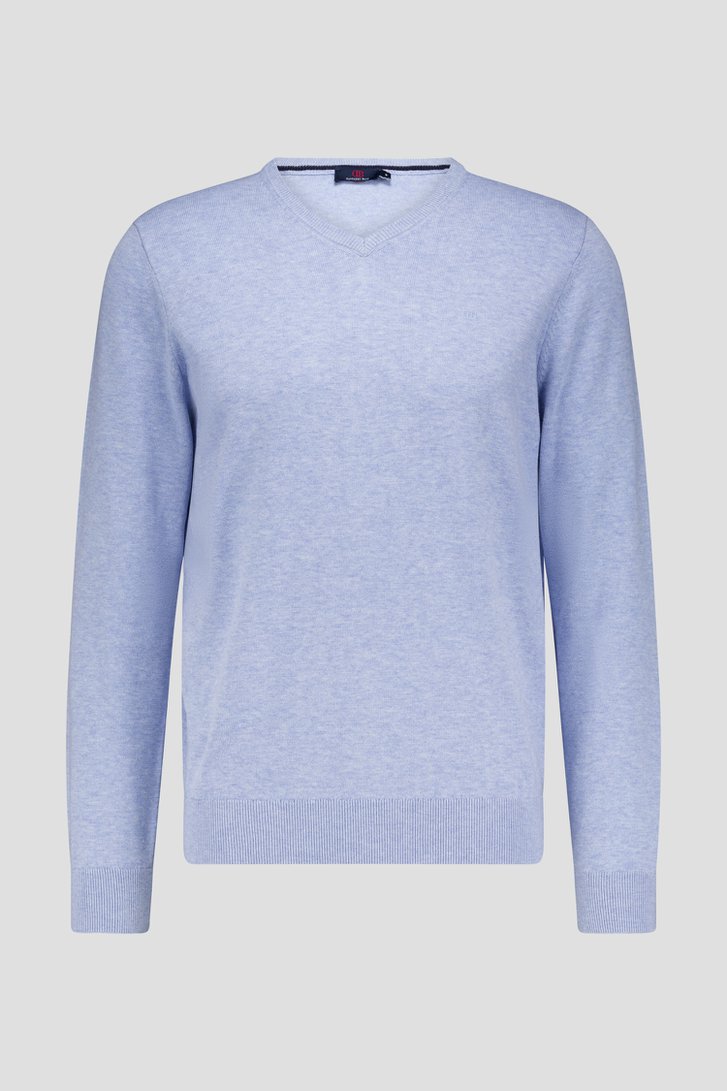 Pull bleu clair avec col en V de Dansaert Blue pour Hommes