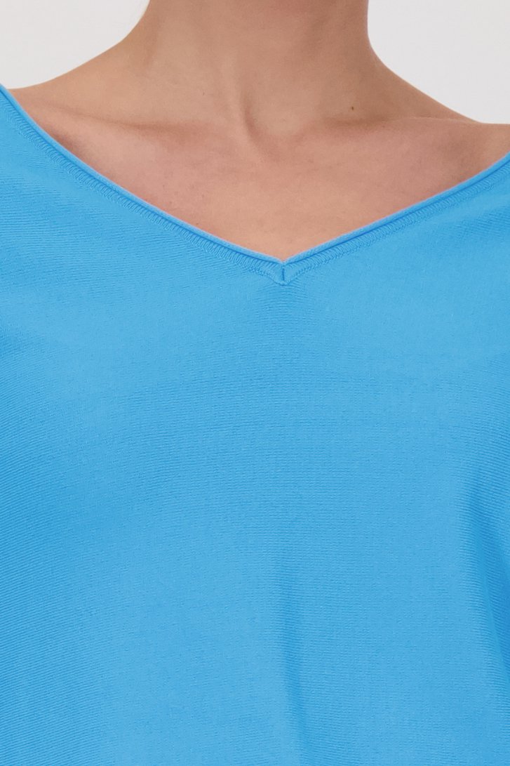 Pull bleu clair avec col en V de Liberty Island pour Femmes
