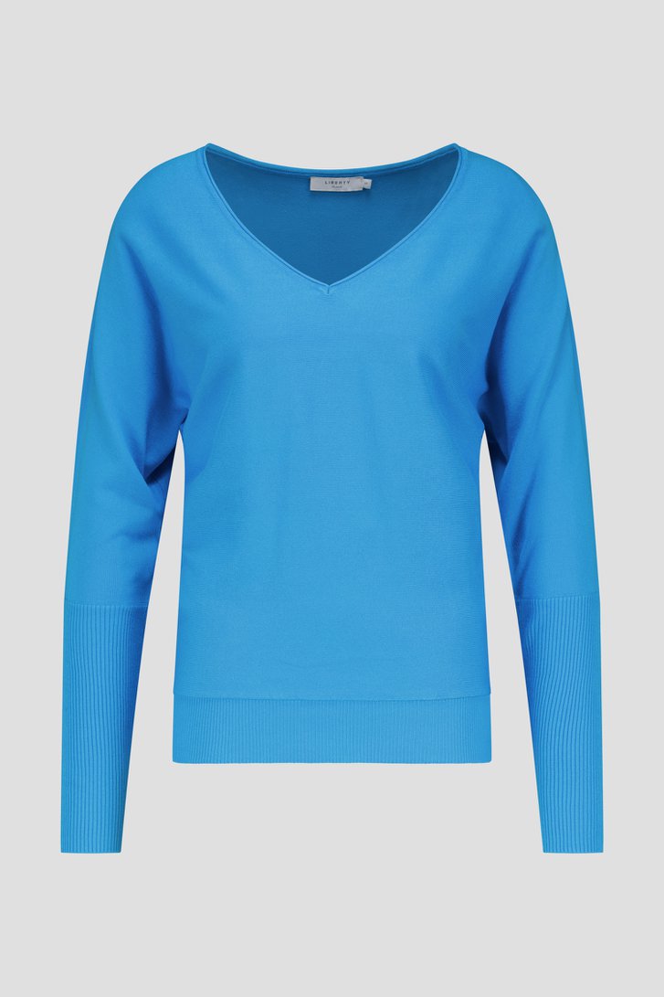 Pull bleu clair avec col en V de Liberty Island pour Femmes