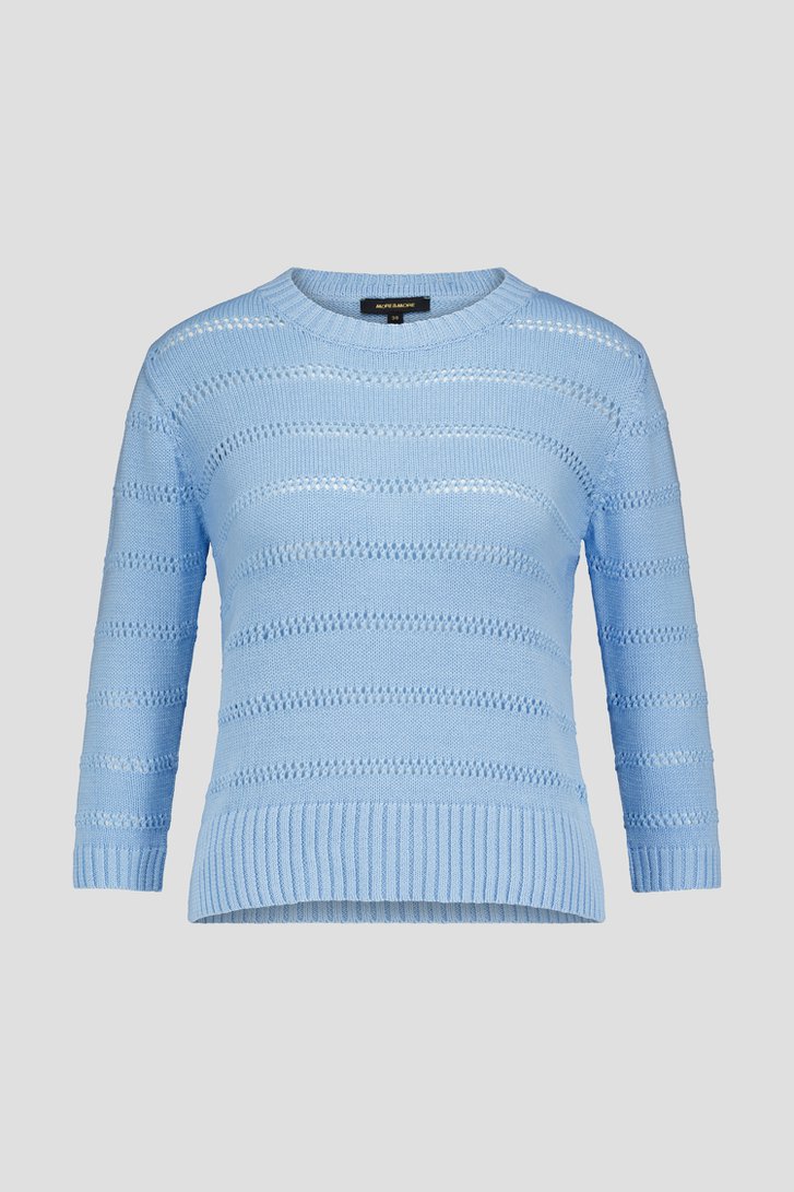Pull bleu clair avec motif ajouré de More & More pour Femmes
