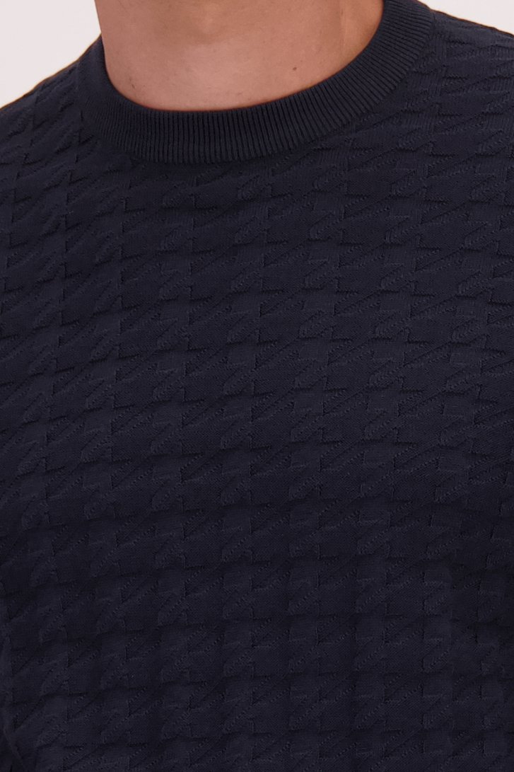 Détail de Pull bleu en coton de Casual Five pour Hommes