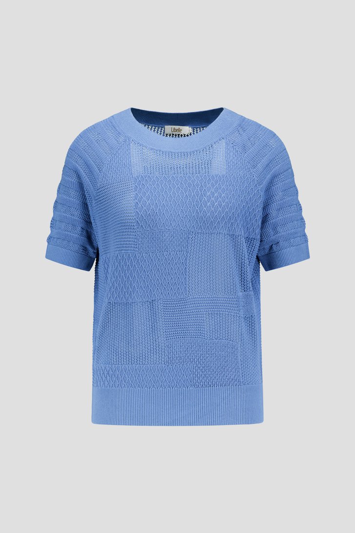 Pull bleu en maille avec effet patchwork de Libelle pour Femmes