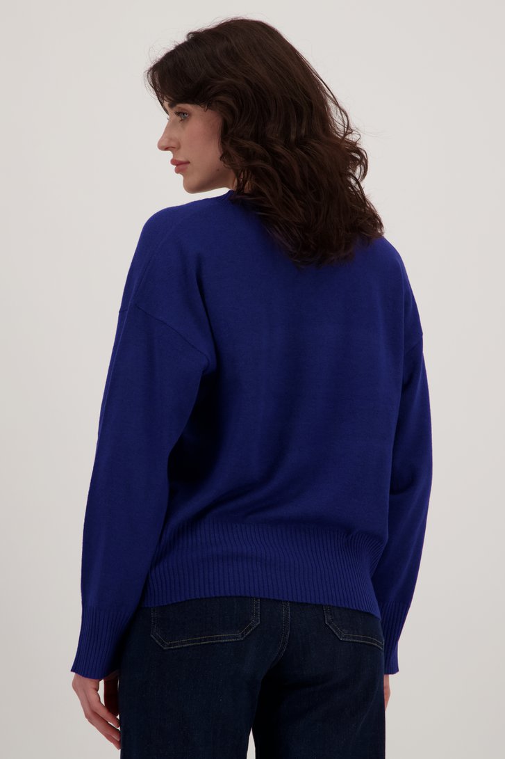 Pull bleu en maille fine avec encolure en V de JDY pour Femmes