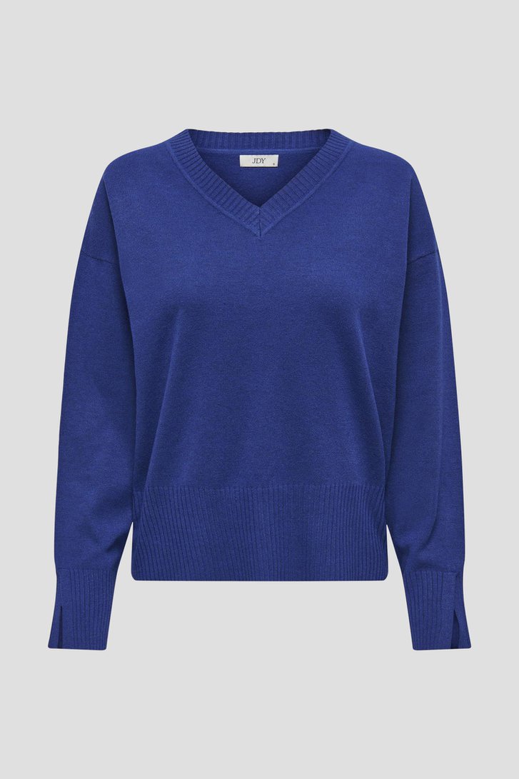 Pull bleu en maille fine avec encolure en V de JDY pour Femmes