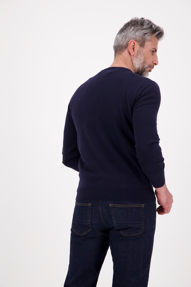 Pull bleu foncé à col rond de Dansaert Blue pour Hommes