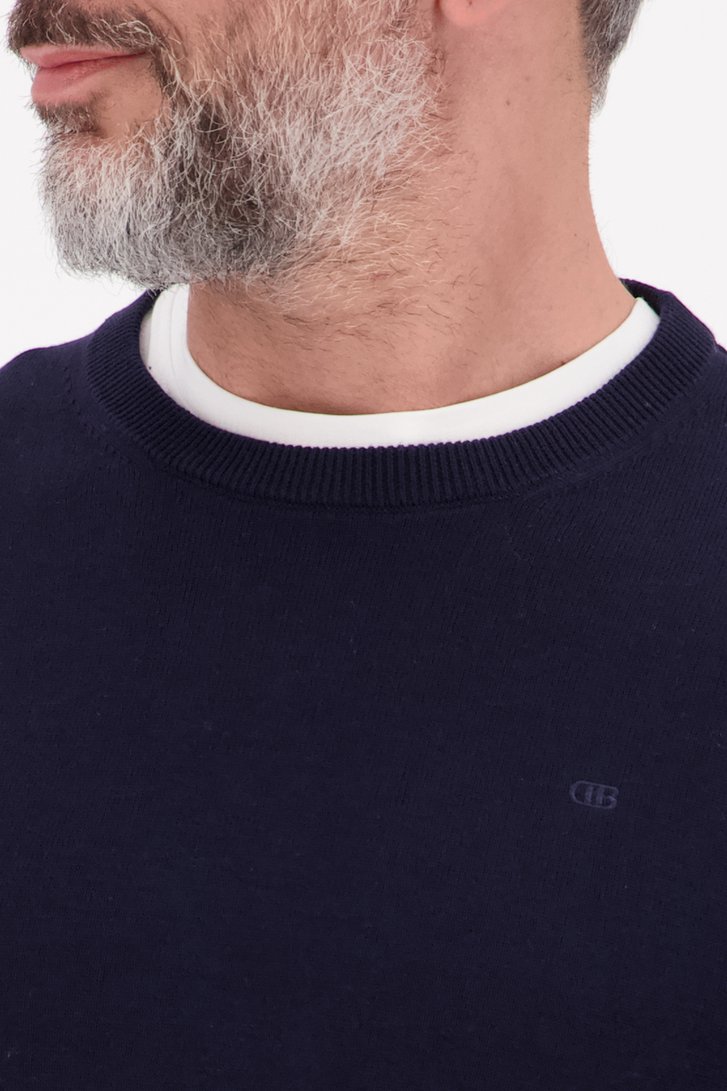 Pull bleu foncé à col rond de Dansaert Blue pour Hommes