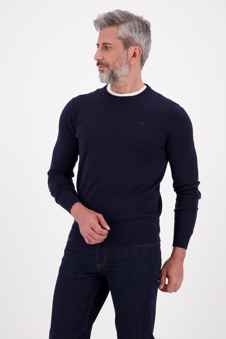 Pull bleu foncé à col rond de Dansaert Blue pour Hommes