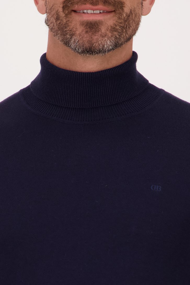 Pull bleu foncé à col roulé de Dansaert Blue pour Hommes