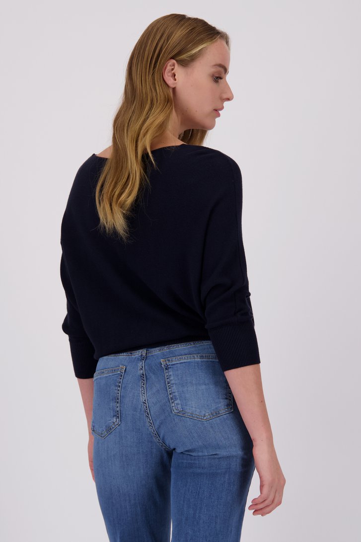 Pull bleu foncé à manches chauve-souris de More & More pour Femmes