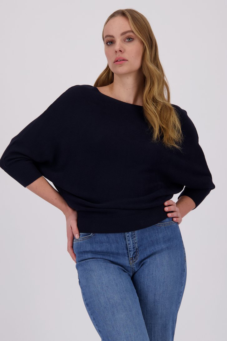 Pull bleu foncé à manches chauve-souris de More & More pour Femmes