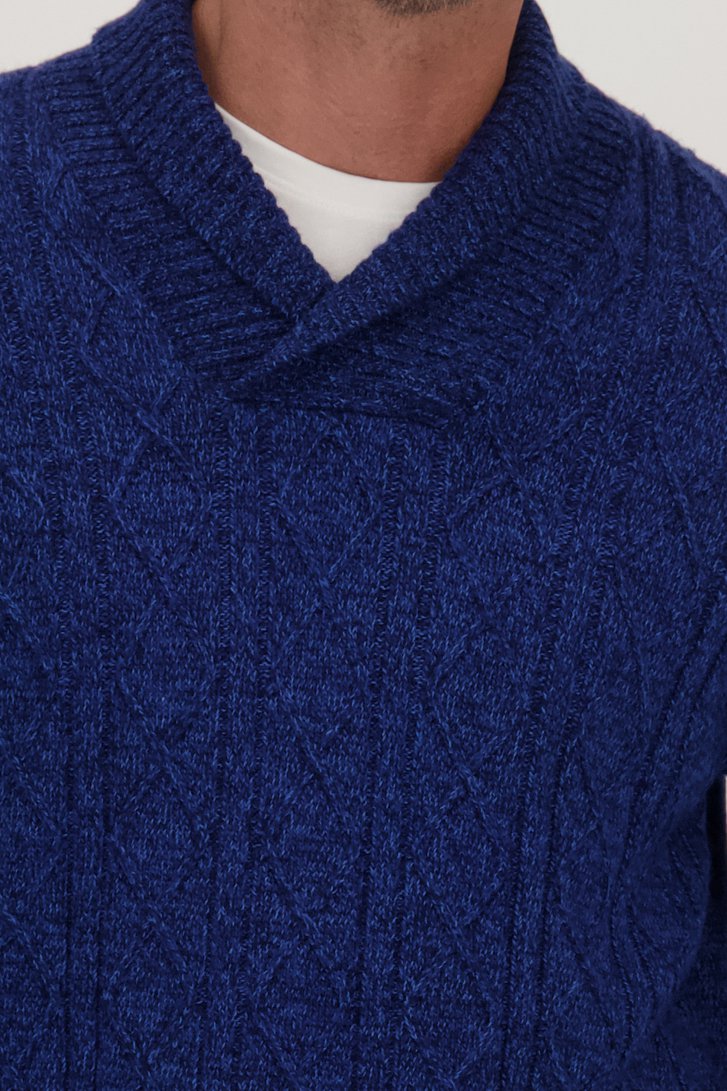 Pull bleu foncé avec de la laine	 de Dansaert Blue pour Hommes