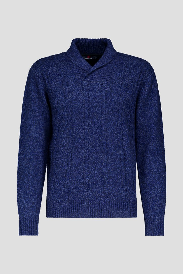 Pull bleu foncé avec de la laine	 de Dansaert Blue pour Hommes