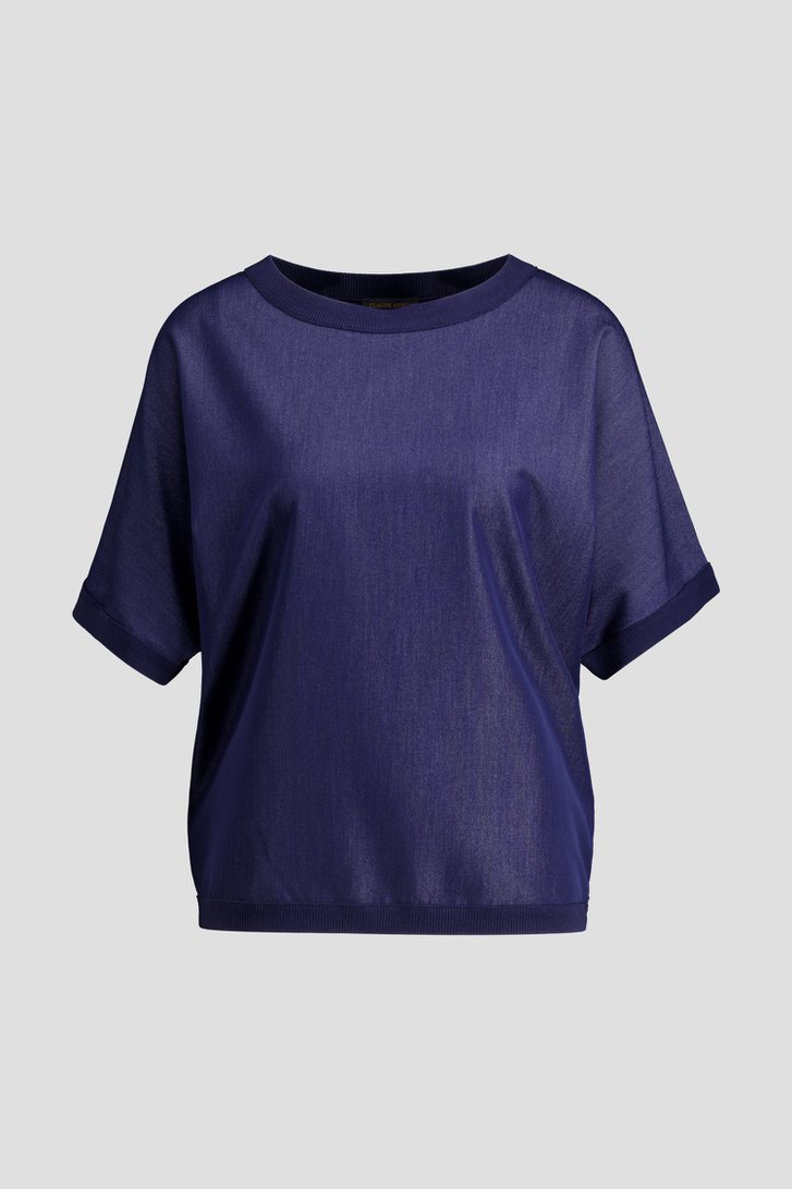 Photo produit 1 de Pull bleu foncé effet denim de Claude Arielle pour Femmes
