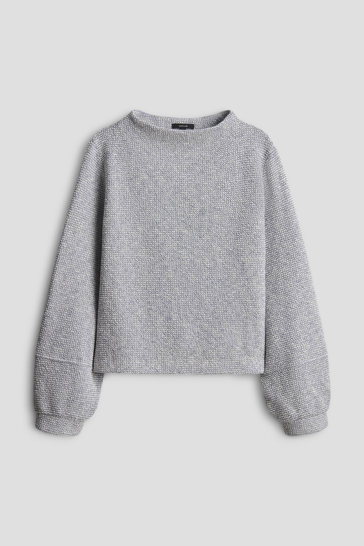 Photo produit 1 de Pull bleu gris chiné à manches ballon de Opus pour Femmes