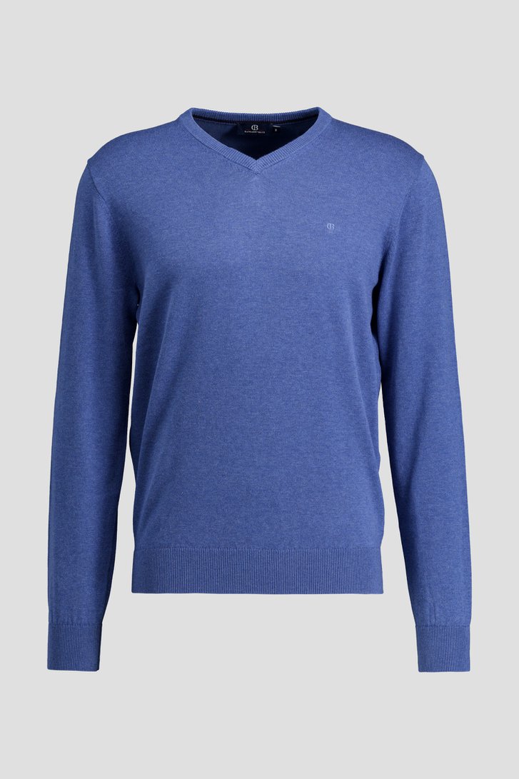Photo produit 1 de Pull bleu profond avec col en V de Dansaert Blue pour Hommes