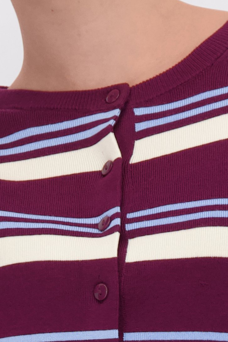 Détail de Pull bordeaux à rayures avec boutons de JDY pour Femmes