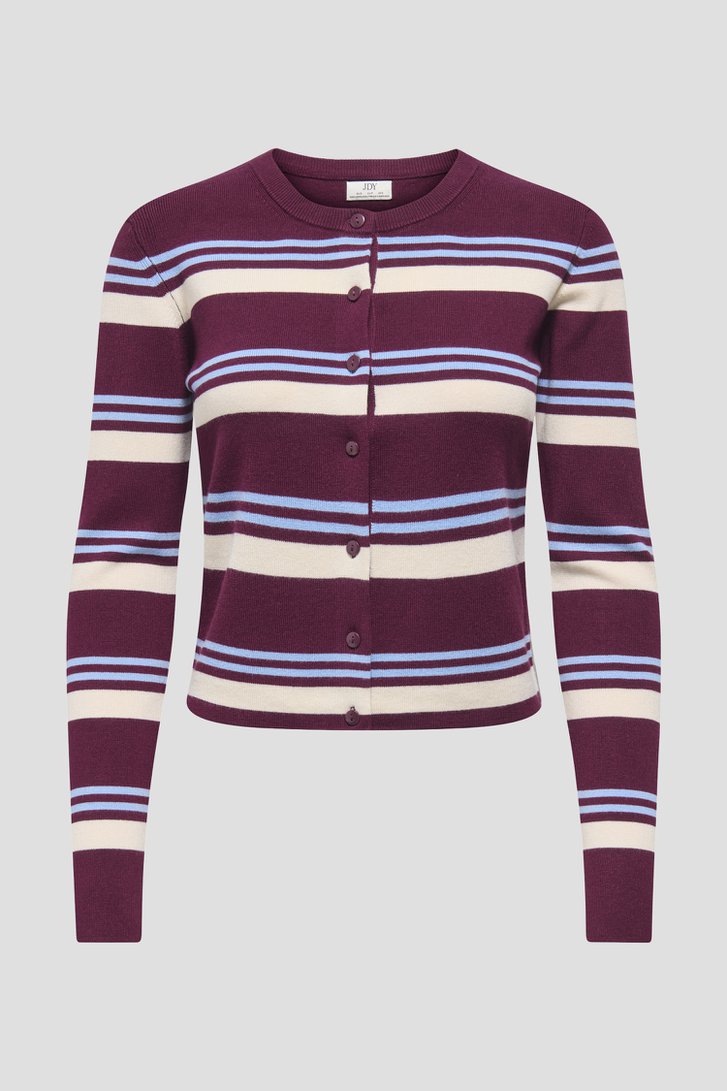 Photo produit 1 de Pull bordeaux à rayures avec boutons de JDY pour Femmes