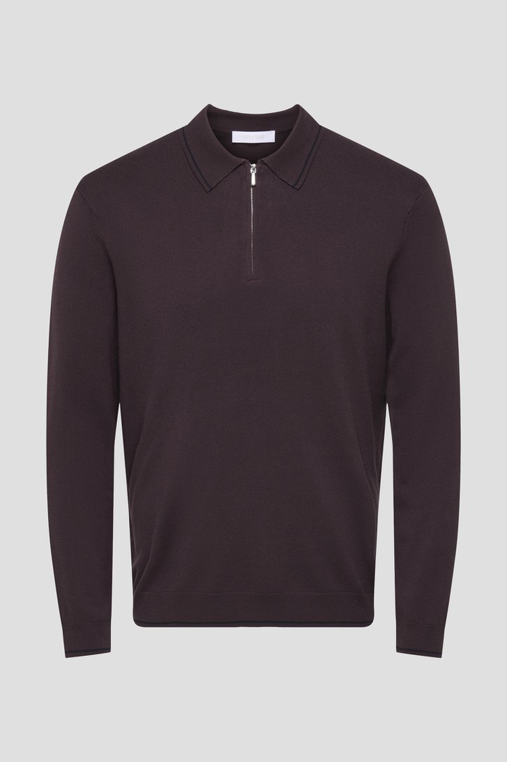 Photo produit 1 de Pull bordeaux avec courte fermeture zippée de Only & Sons pour Hommes