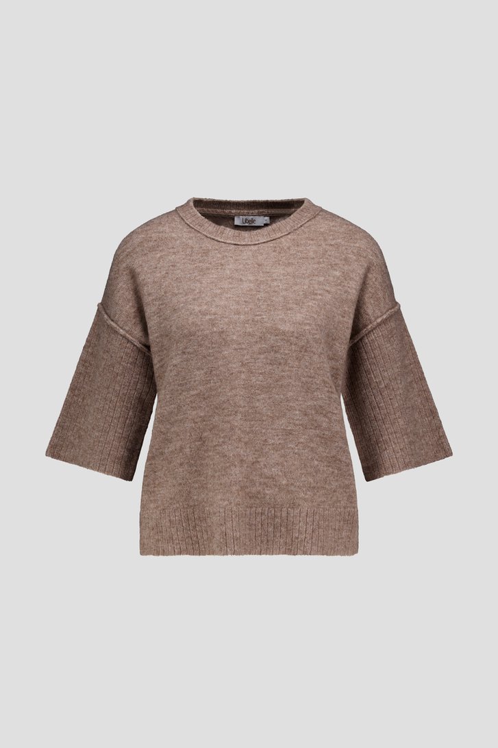 Photo produit 1 de Pull brun clair à manches trois-quarts de Libelle pour Femmes