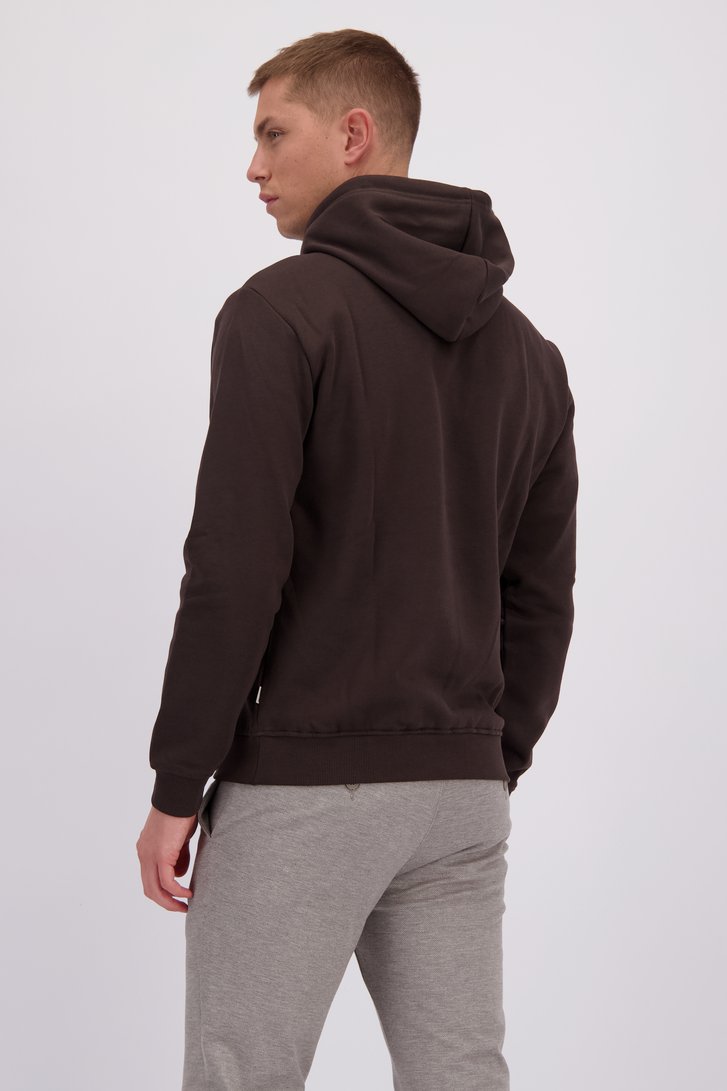 Le dos de Pull brun foncé à capuche de Only & Sons pour Hommes