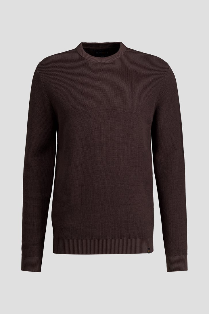 Photo produit 1 de Pull brun foncé à col rond de Ravøtt pour Hommes