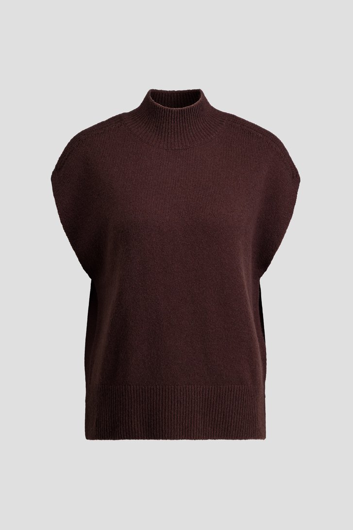 Photo produit 1 de Pull brun foncé en laine sans manches de AC by Annelien Coorevits pour Femmes