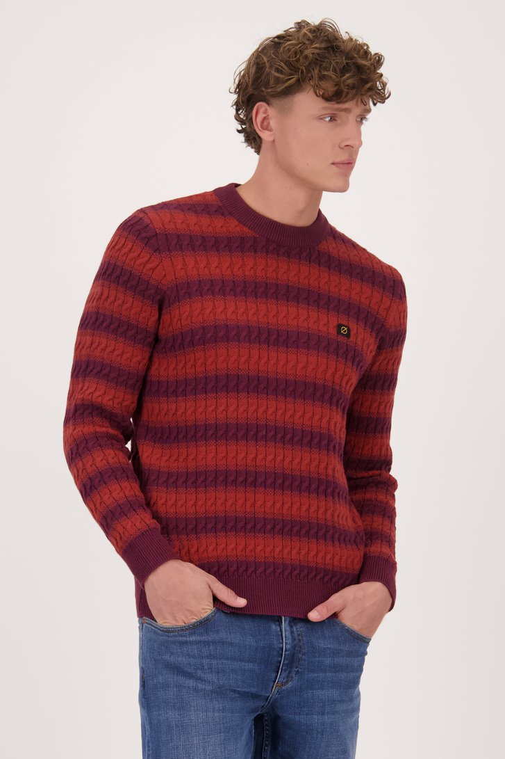 Pull brun rouille de Ravøtt pour Hommes