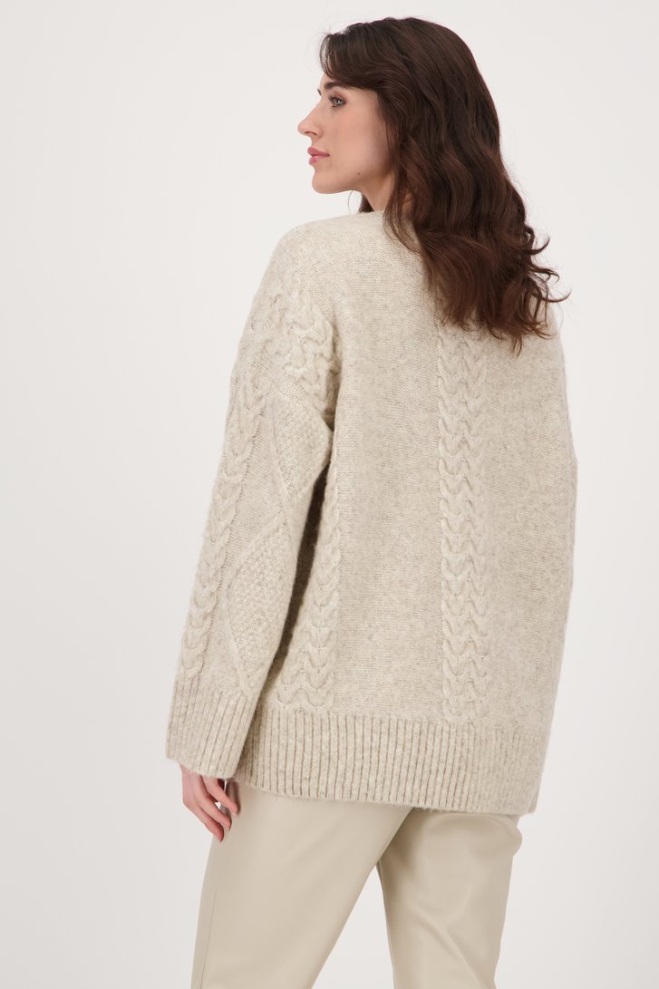 Le dos de Pull câblé beige clair de JDY pour Femmes
