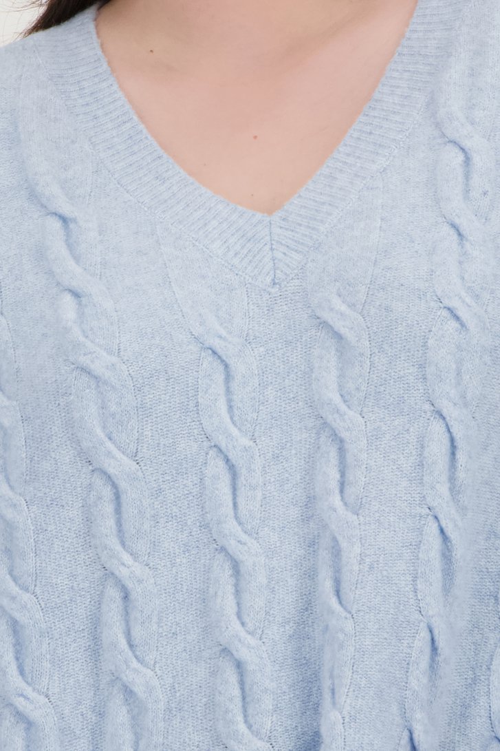 Pull câblé bleu clair doux de Only Carmakoma pour Femmes