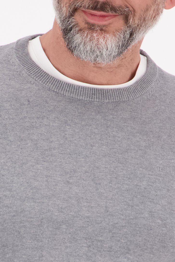 Pull col rond gris de Dansaert Blue pour Hommes