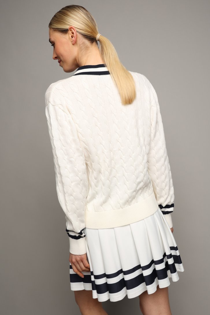 Le dos de Pull de golf blanc à motif torsadé de Dansaert Golf Club pour Femmes