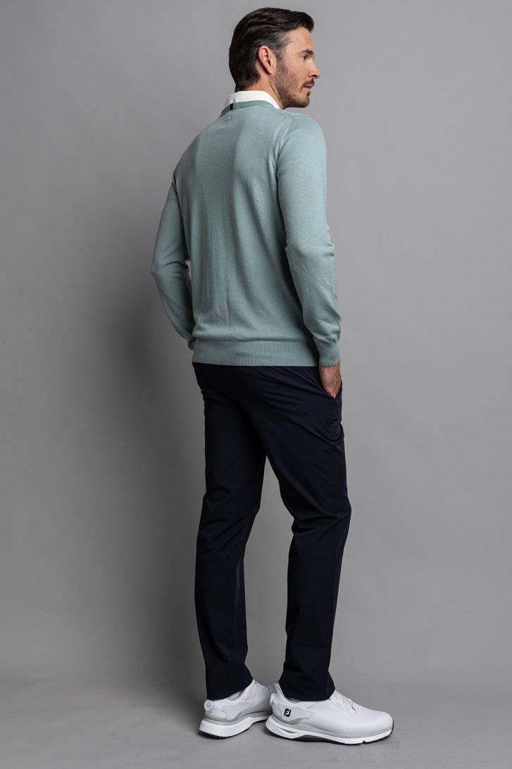 Le dos de Pull de golf finement tricoté vert avec col en V de Dansaert Golf Club pour Hommes