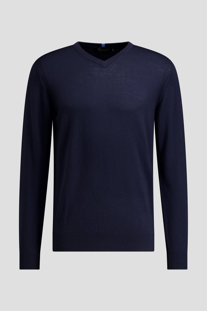 Photo produit 1 de Pull de golf finement tricoté vert avec col en V de Dansaert Golf Club pour Hommes