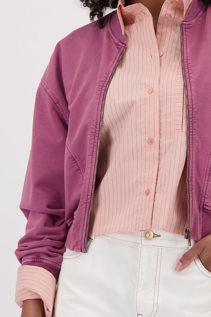 Pull délavé bordeaux avec fermeture éclair de Louise pour Femmes